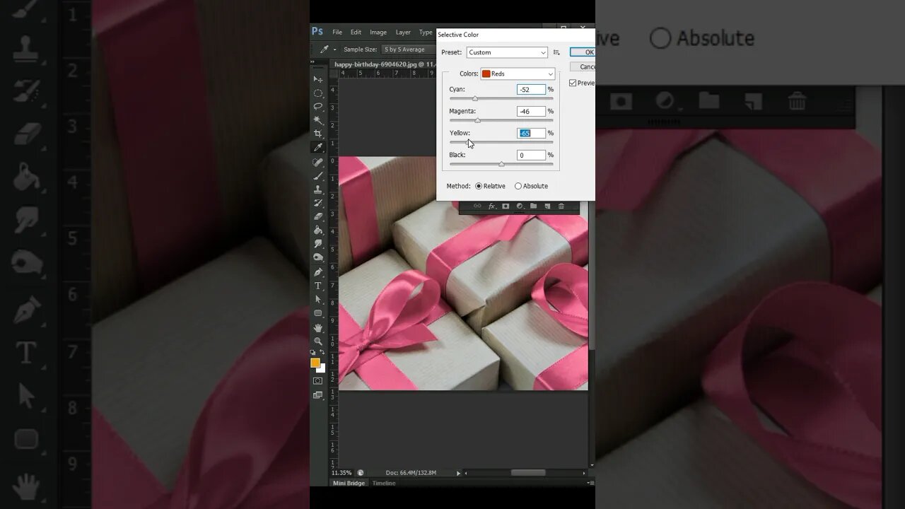 gift 🎁 ribbon 🎀 colour change in photoshop #photoshop #shorts of ritik kherala