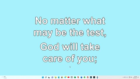 God will take care of you Verse 4