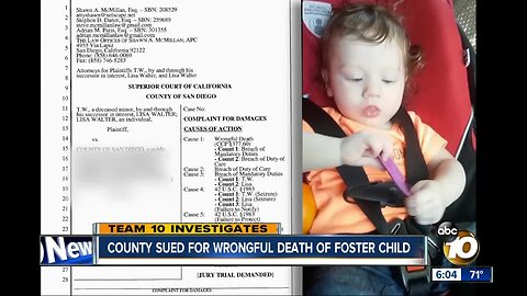 San Diego County sued for wrongful death of foster child