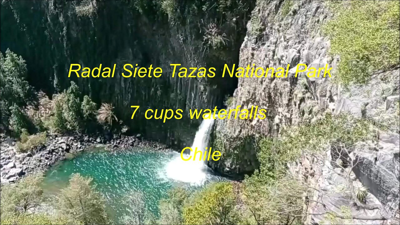 7 cups waterfalls Radal Siete Tazas National Park in Chile