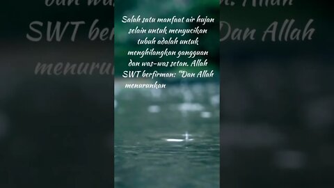 KHASIAT AIR HUJAN DALAM ISLAM