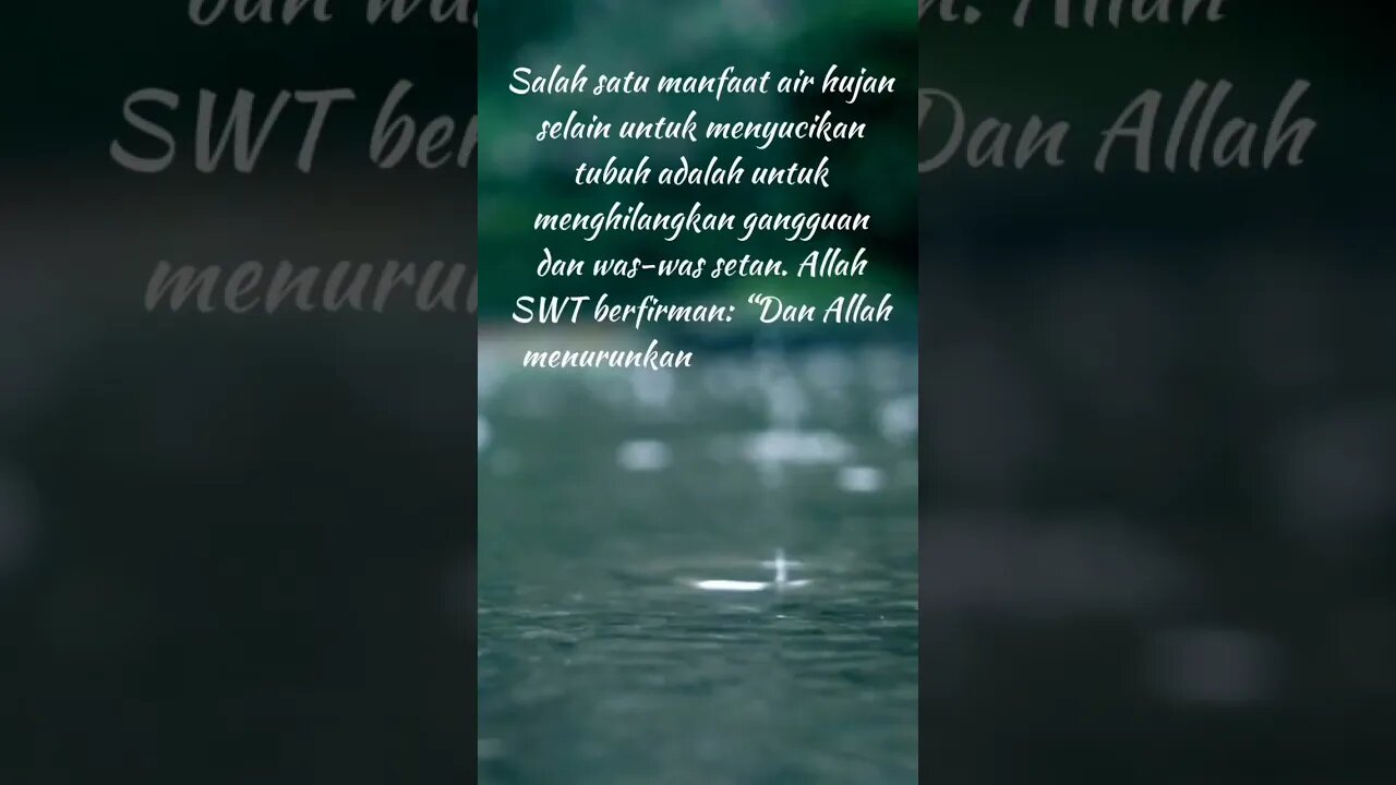 KHASIAT AIR HUJAN DALAM ISLAM