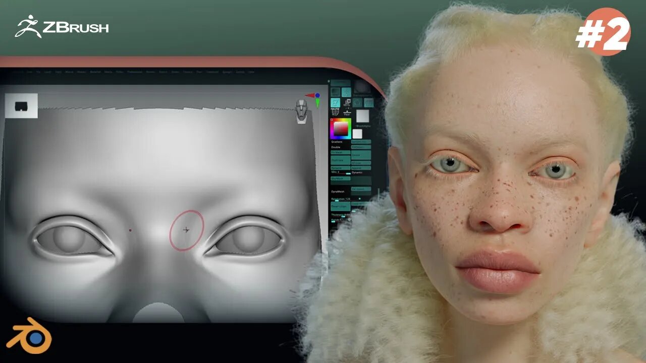 creating the Albino Character using Blender- 3D Timelapse part 2