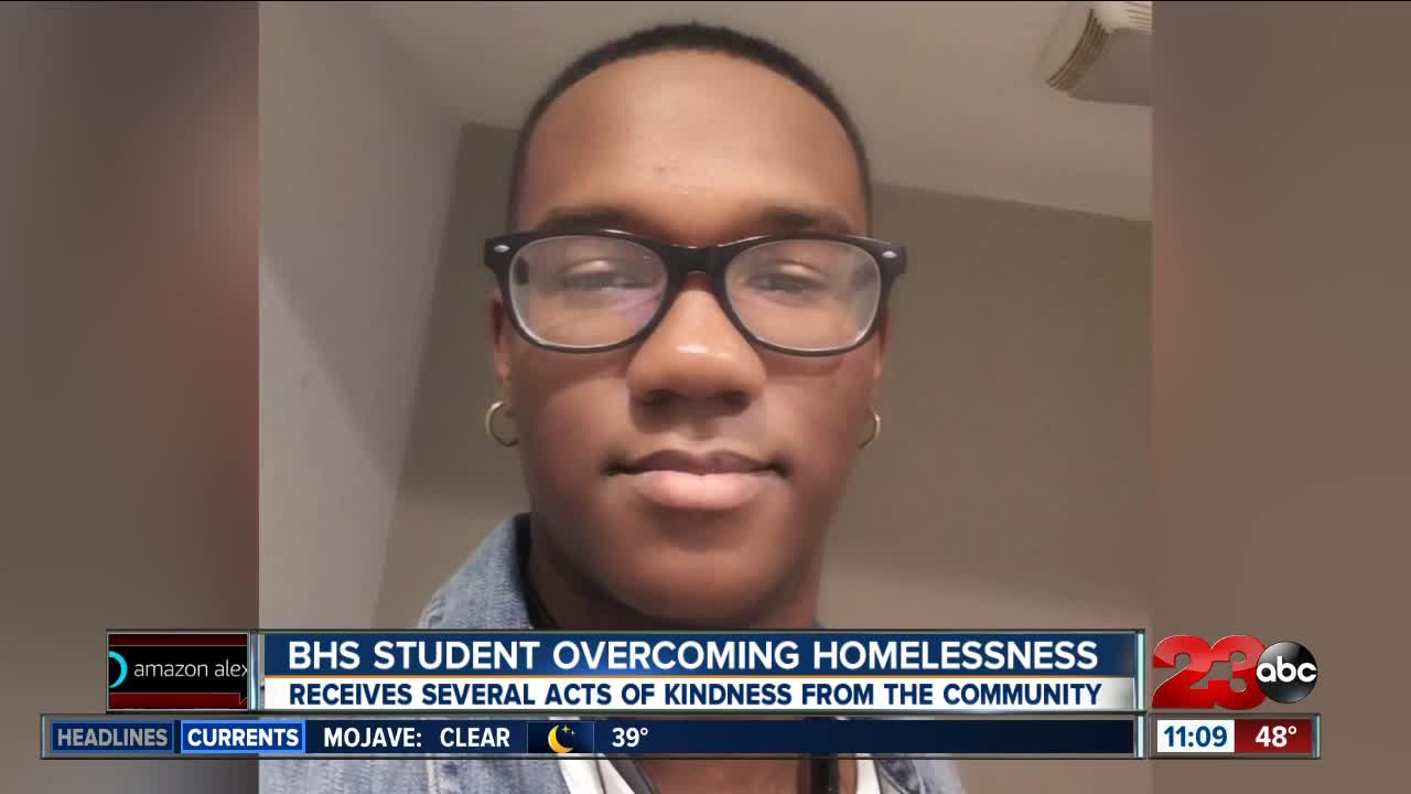 Bakersfield High School Student overcoming homelessness receives acts of kindness from the community