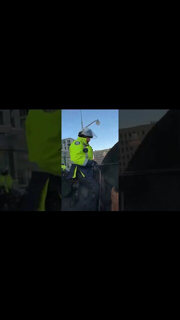 Freedom Convoy Canada Protestors Encounter Mounted Police