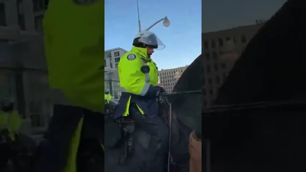 Freedom Convoy Canada Protestors Encounter Mounted Police