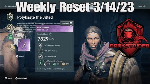 Assassin's Creed Odyssey- Weekly Reset 3/14/23