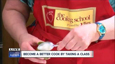 Learn tips and tricks in the kitchen at Tops cooking school