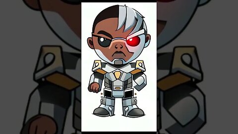 Cyborg Chibi Portrait #shorts#shortvideos#Cyborg#Chibi