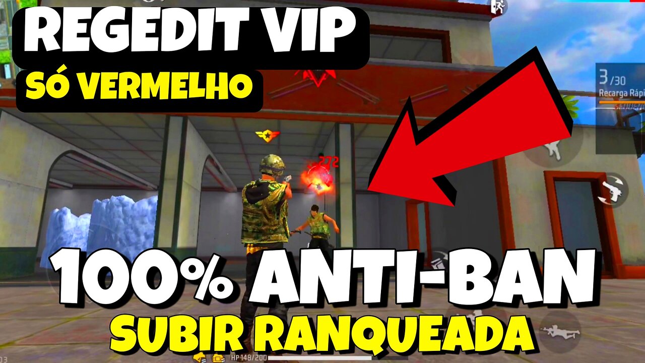 REGEDIT MOBILE VIP SÓ VERMELHO SUBIR CAPA NA RANQUEADA FREE FIRE 🔥