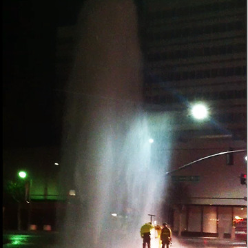 Broken water main causes giant geyser in Beverly Hills