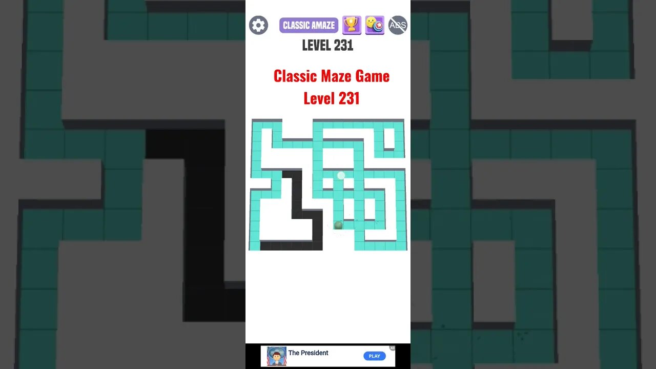 Classic Maze Game Level 231. #shorts