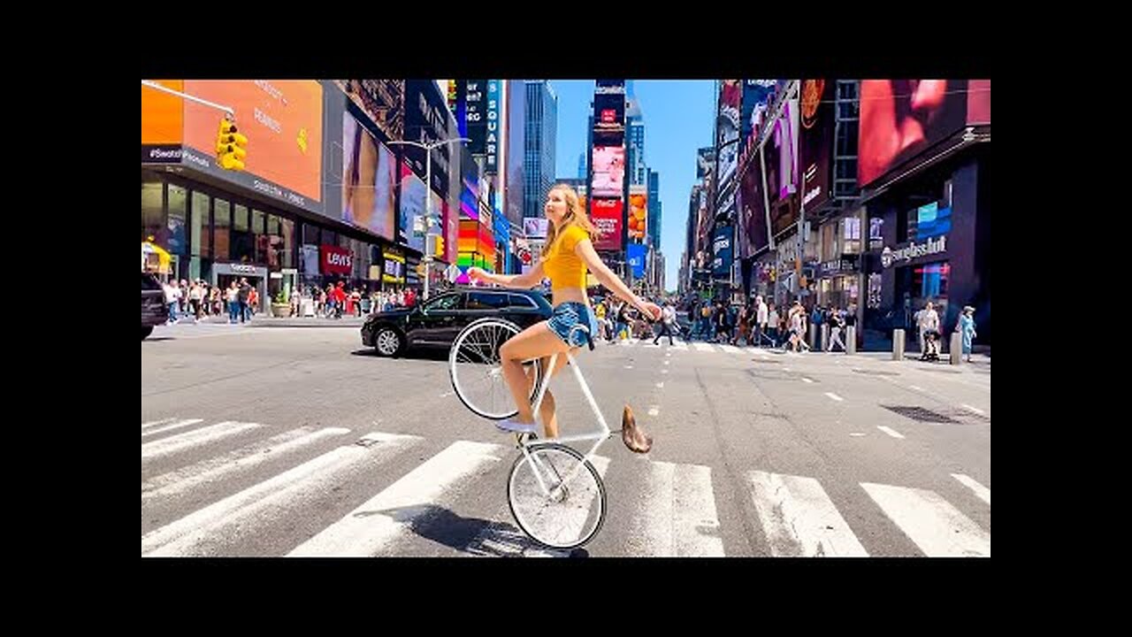 Beautiful Girl Biker Perform You Should See ▶️2 Incredible Bike Tricks in New York