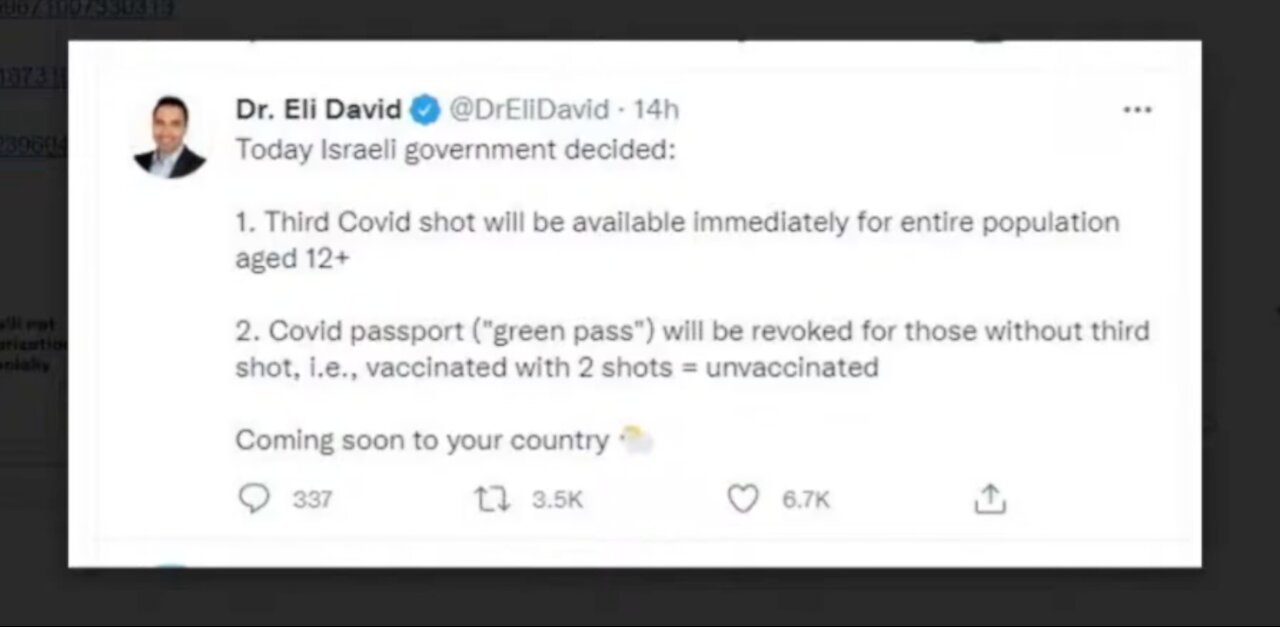 Two Shots No Longer Valid for "Green Pass" In Israel ... Now It's Three Shots