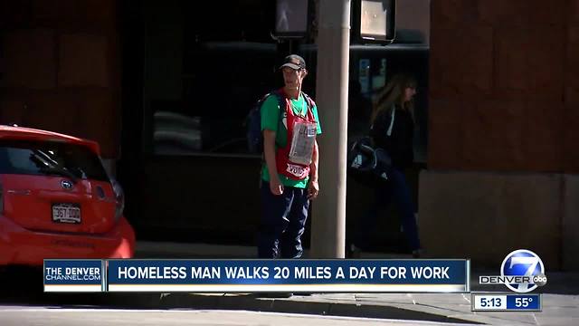 Hard-working Denver homeless man hopes for help getting new shoes