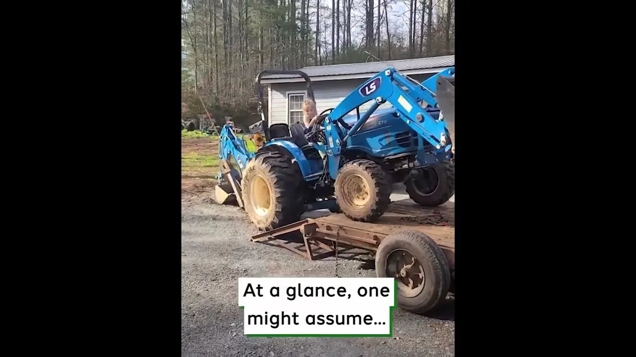 Little Girl Loads Tractor Like A Real Pro #viralclips #viralvideos