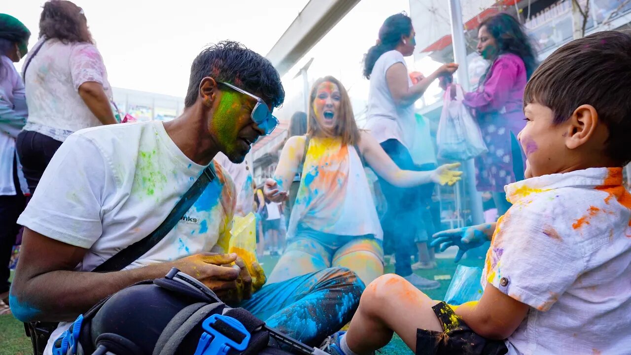 We celebrated Holi in little India!