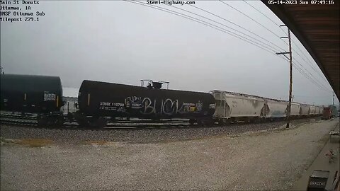 12 Locomotives Lead WB Manifest in Ottumwa, IA on May 14, 2023