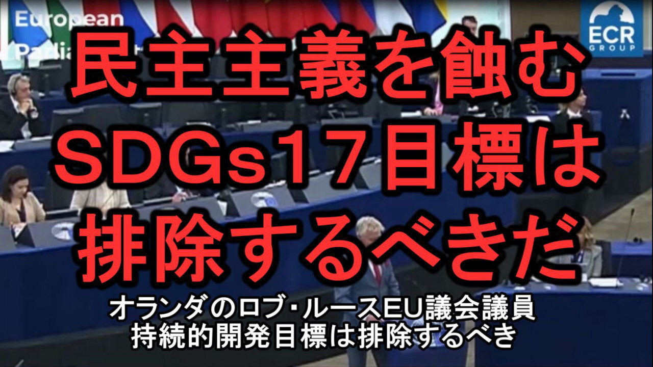 ロブ・ルース、オランダのＥＵ議会議員は、グローバリストのＳＤＧｓを排除するべきと訴え。