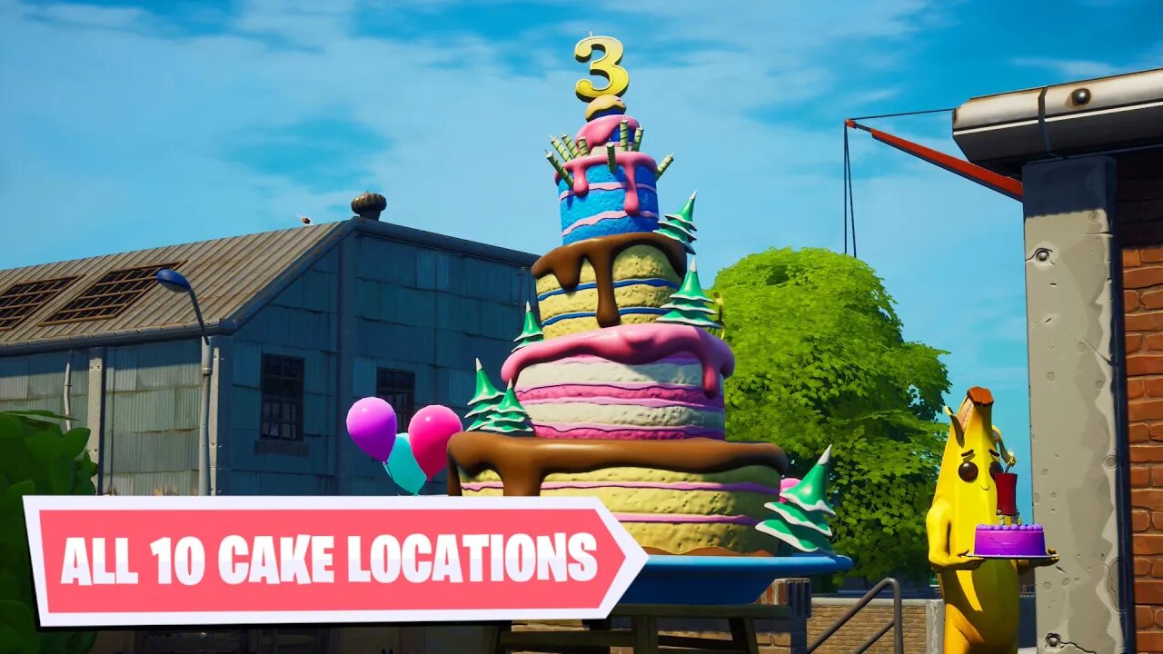 "Dance in front of different Birthday Cakes" - ALL Locations 2020 (Fortnite 3rd Birthday Challenges)