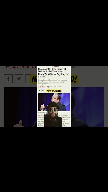 Paramount CEO Says Hollywood Writers Strike Won’t Effect Consumers #shorts #writersstrike