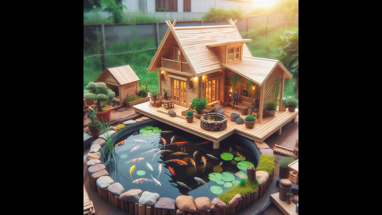 Building a Tiny Warm House With a Fish Pond In My Backyard In 100 Days