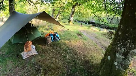 walking back to camp . early morning. Dartmoor 26th May 2023