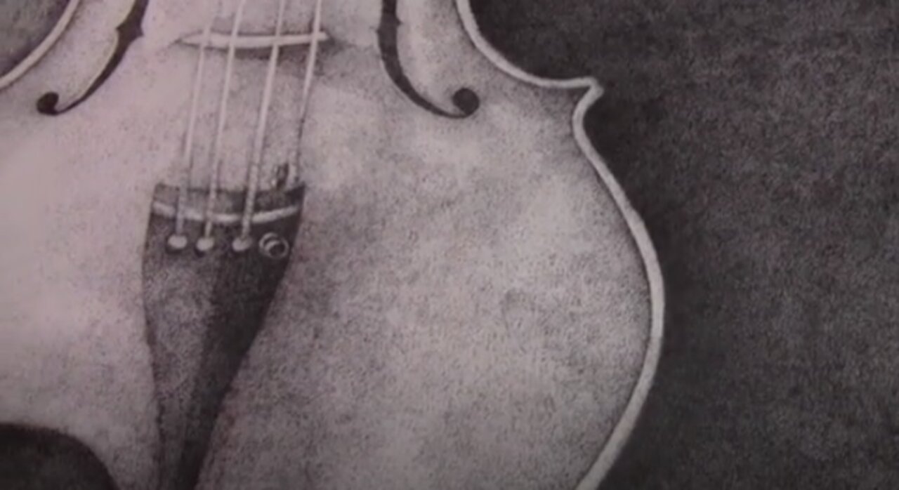 3 million dots - Violin Stippling Timelapse - Speed Drawing