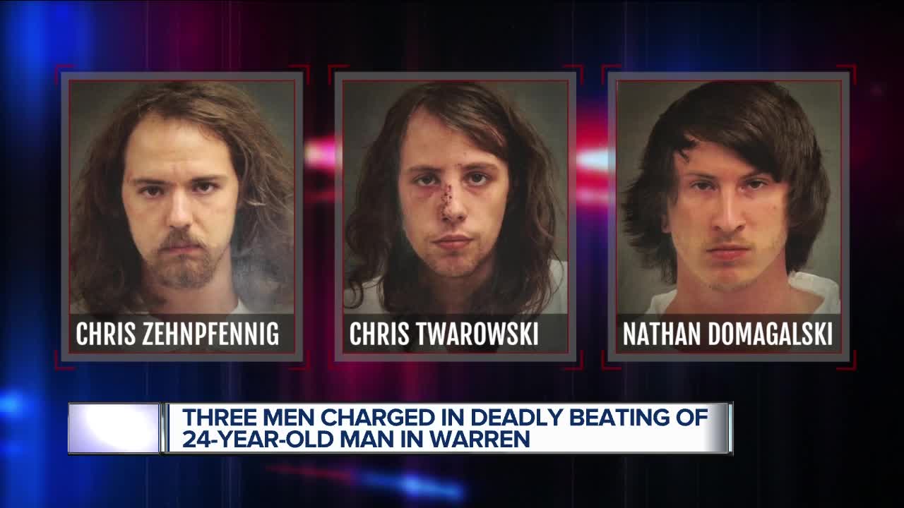 3 men charged in deadly beating of 24-year-old man in Warren