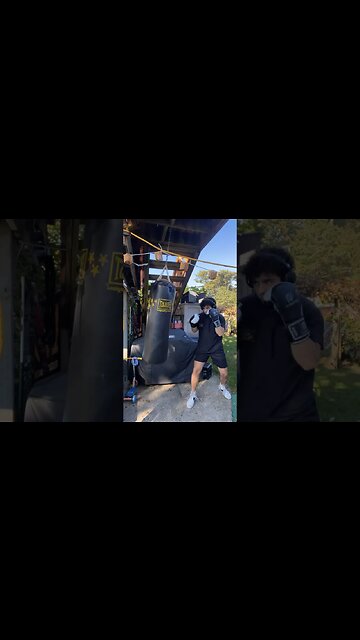 working on chin low, hands high and power 🥊 #boxing #shorts