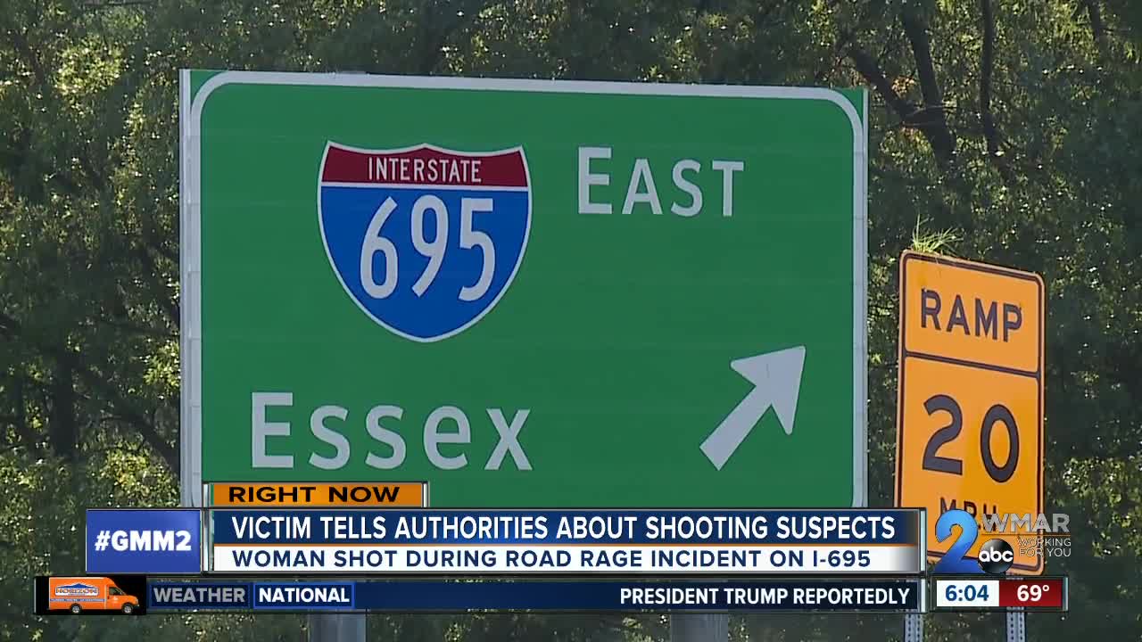 Woman shot in 695 road rage incident gives suspect description