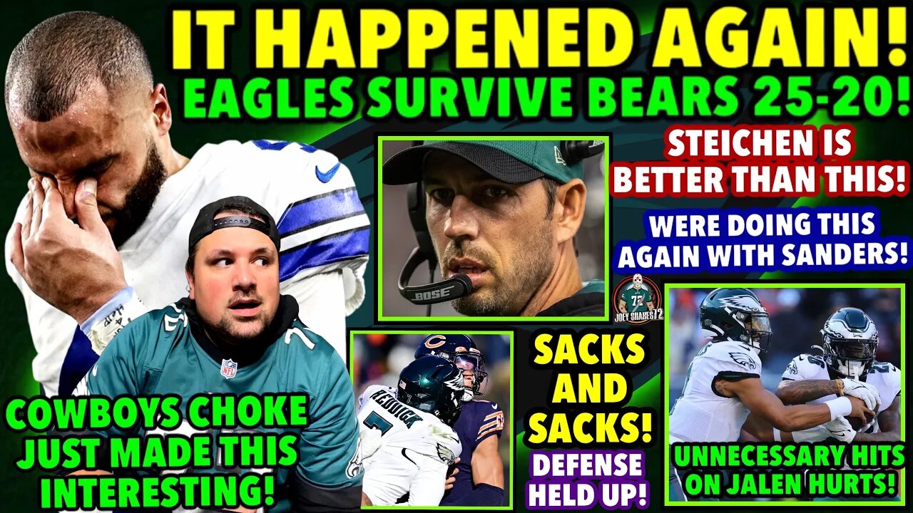 WTF! DID YOU SEE THAT!? EAGLES SURVIVE BEARS! 25-20! Eagles Chasing Greatnes! COWBOYS LOSS IS HUGE!