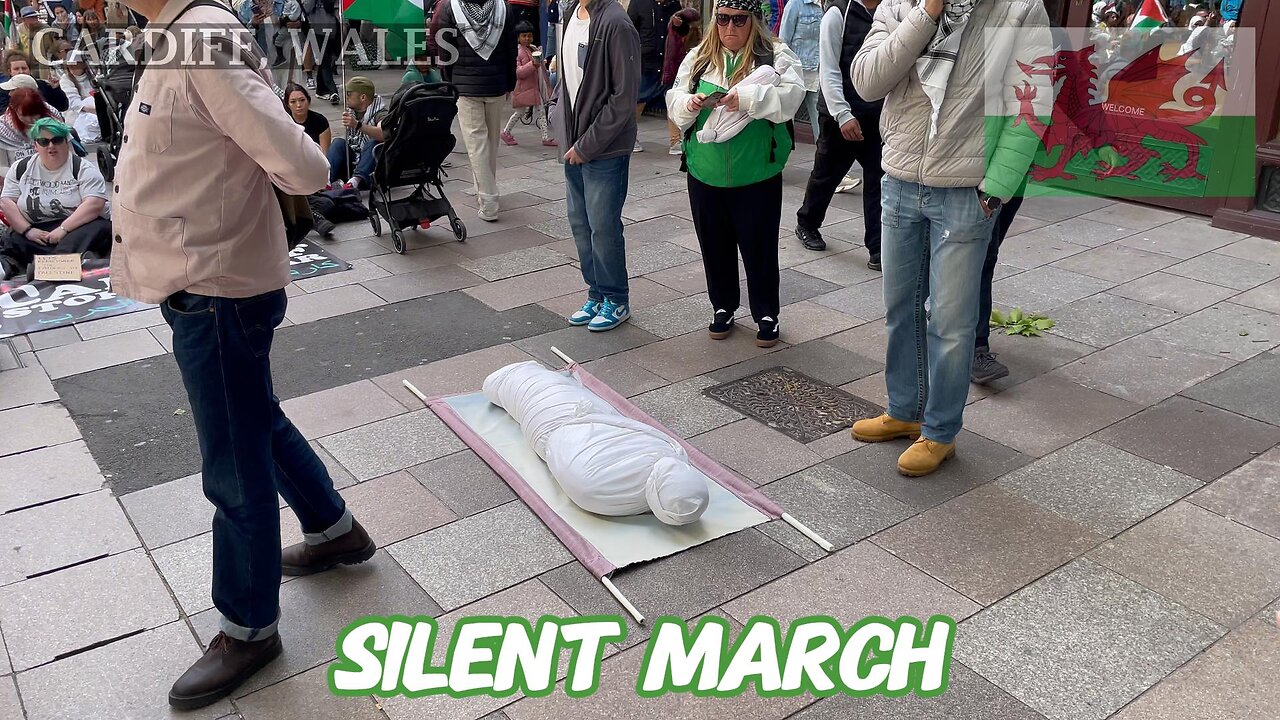 Silent March for Fathers of Gaza, The Hayes Street Cardiff