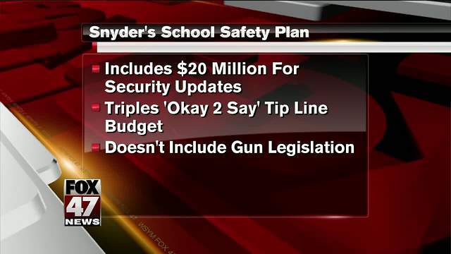 Snyder calls for upgrading security at Michigan schools