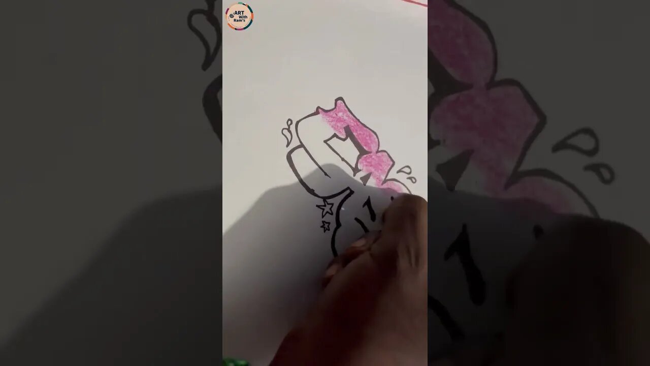 🥰EASY’ Name graffiti drawing ✍️ video please support my channel guys🎉🔥