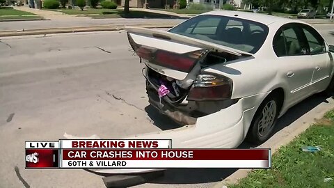 SUV slams into back of car in front of police