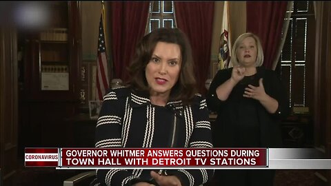 Gov. Whitmer answers questions during town hall with Detroit TV stations