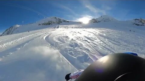 Saas-Fee 2022.12.25 - Powder by the evil drag lift (360 from GoPro MAX)