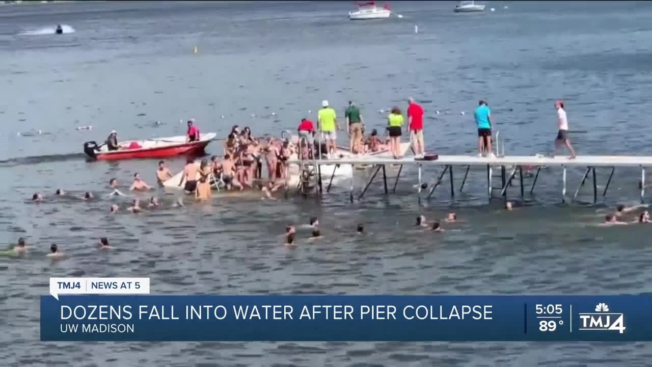 Dozens fall into water after pier collapse