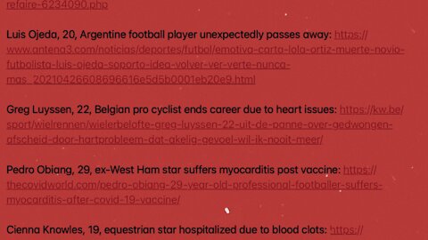 Young Sport Stars Suffering Serious Heart Conditions & Even Death! Whose Investigating? | 09.11.2021