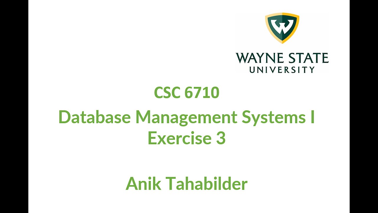 CSC 6710 Exercise 3 by Anik Tahabilder