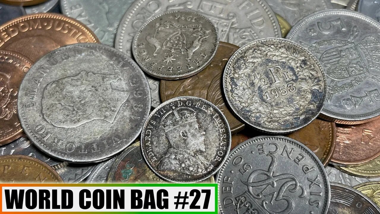 (CIVIL WAR SILVER) 1/2 Pound World Coin Grab Bag Search: FOUR Silvers & Cool History - Bag #27