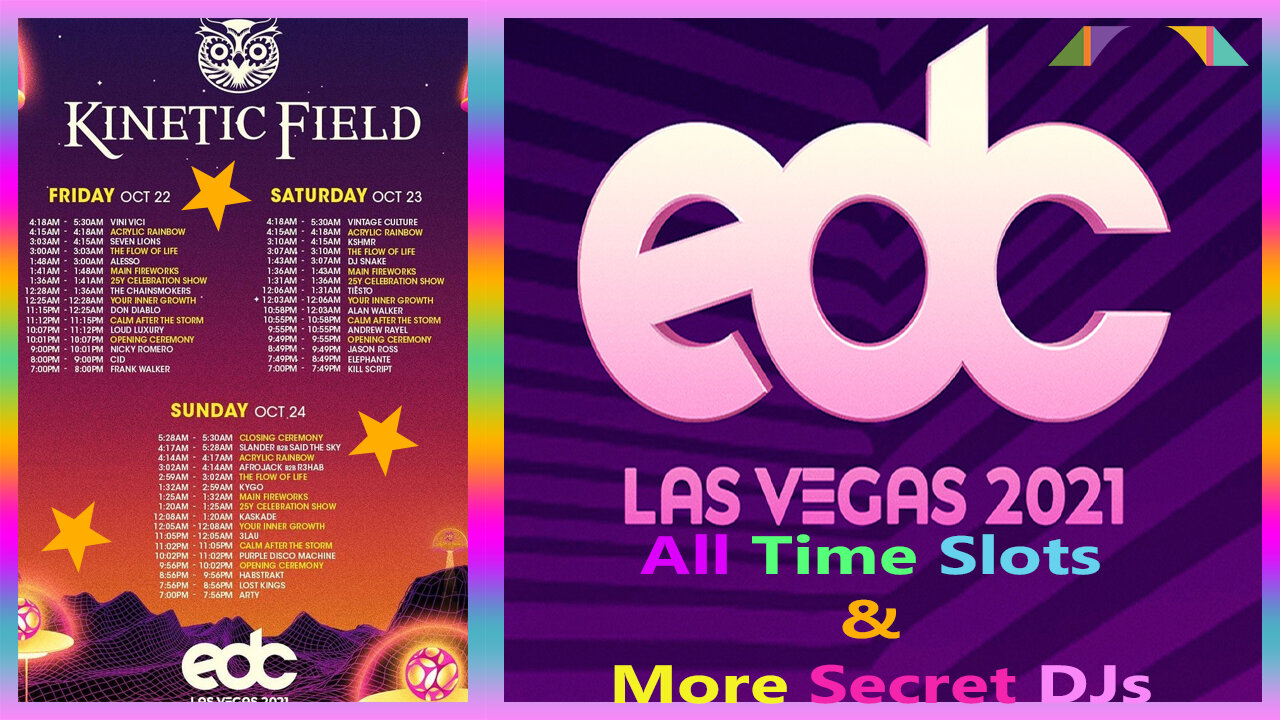 EDC Las Vegas 2021 - All Time Slots & More Secret DJs