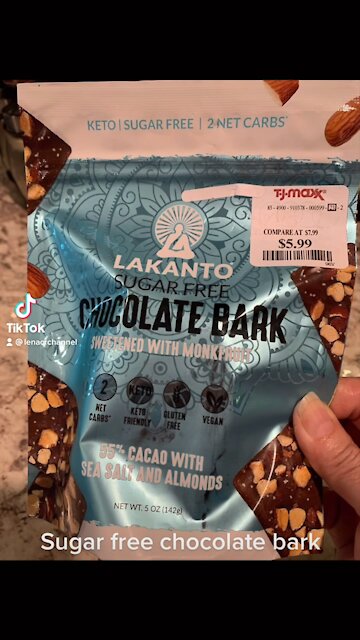 Chocolate Bark Sugar-free, keto friendly, vegan, gluten-free