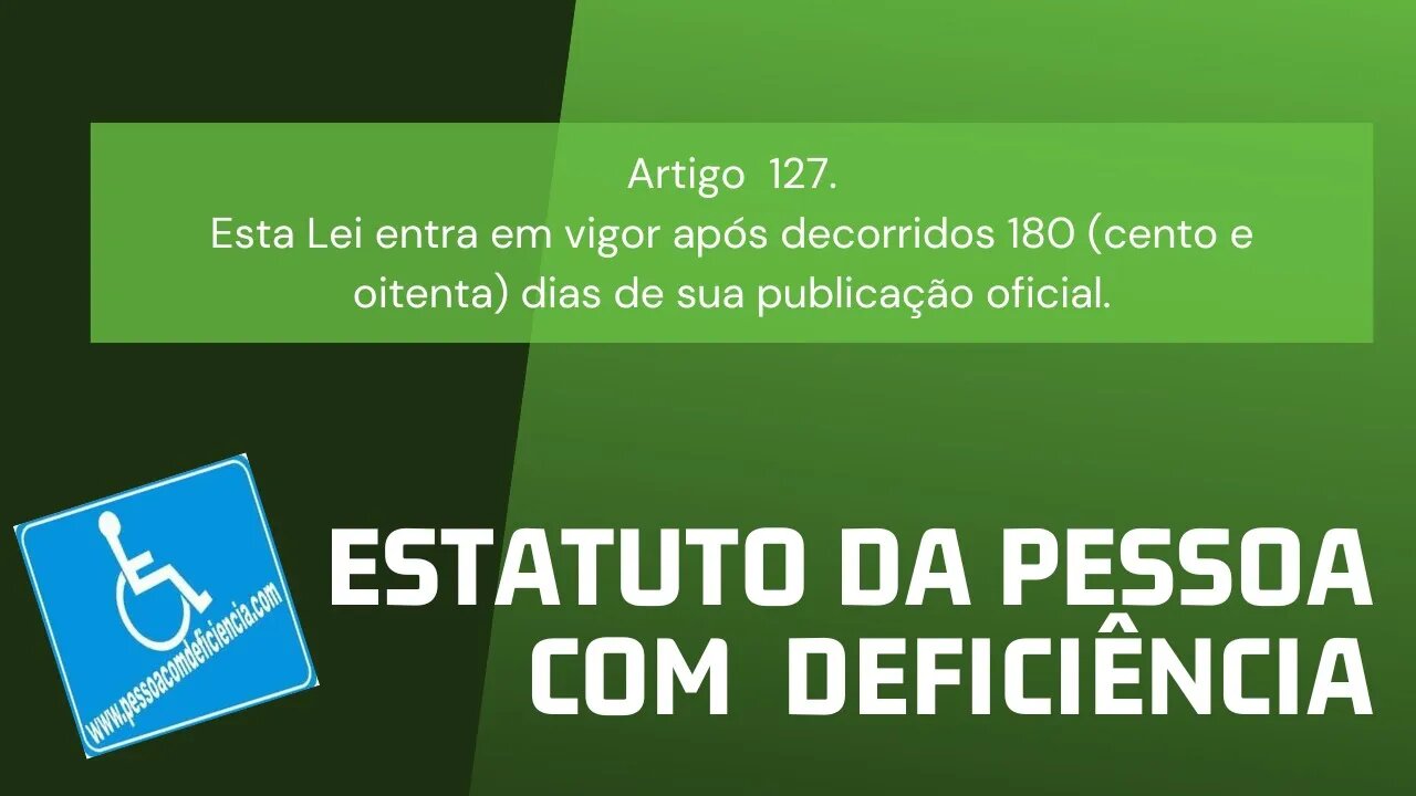 Estatuto da Pessoa com Deficiência - Art. 127