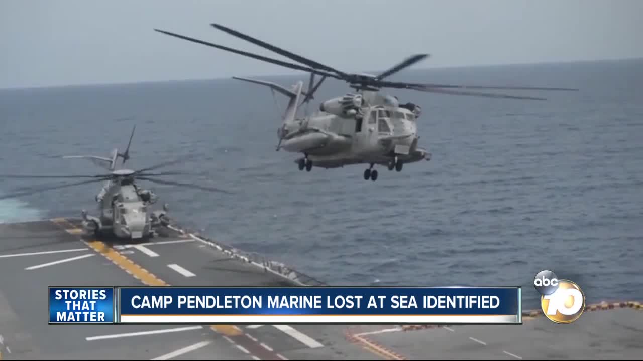 Camp Pendleton Marine lost at sea identified