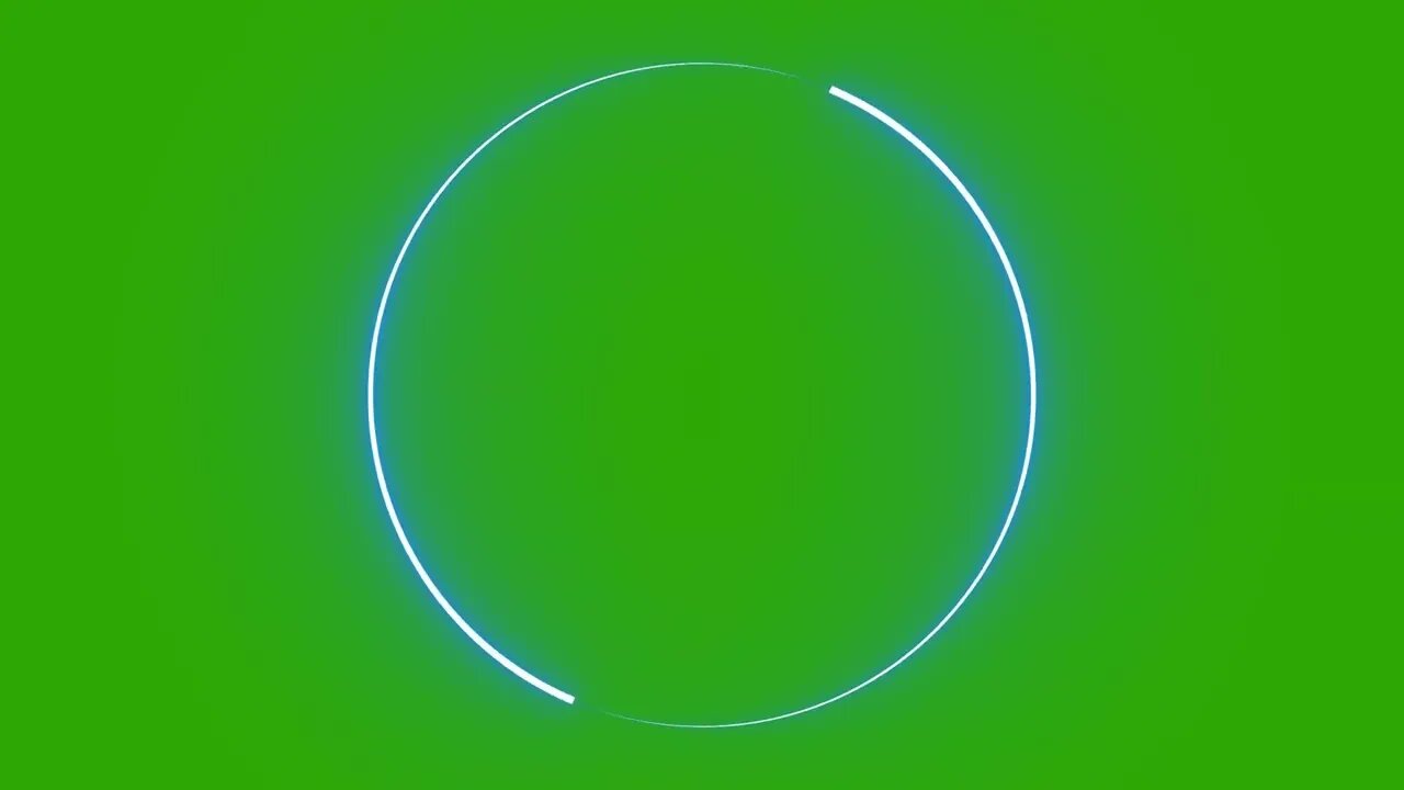 Blue Neon Circle Border Green Screen Overlay Motion Graphics 4K 30fps Copyright Free