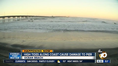 High tides along coast cause damage to OB Pier