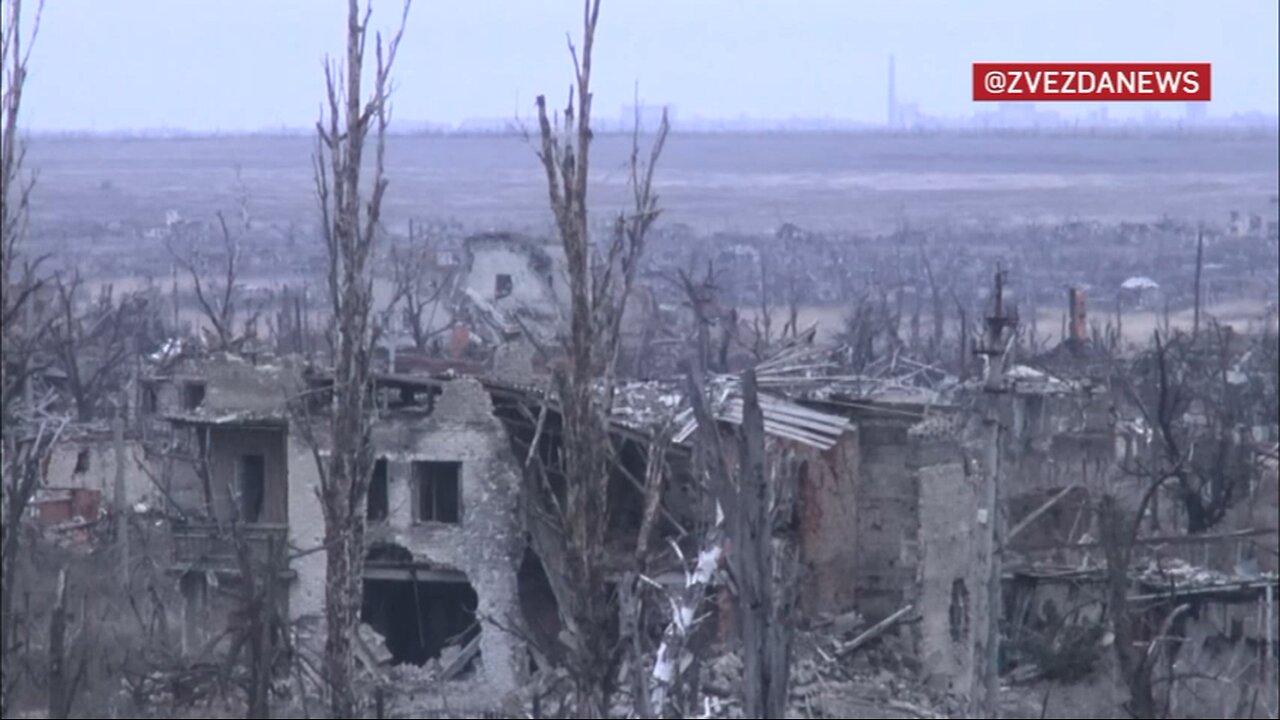 Birds eye view of the liberated Markina.