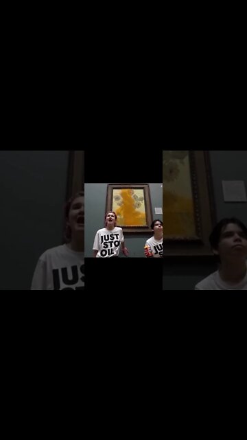 Anti Oil Activists Throw Soup On Van Gogh Painting!! #shorts